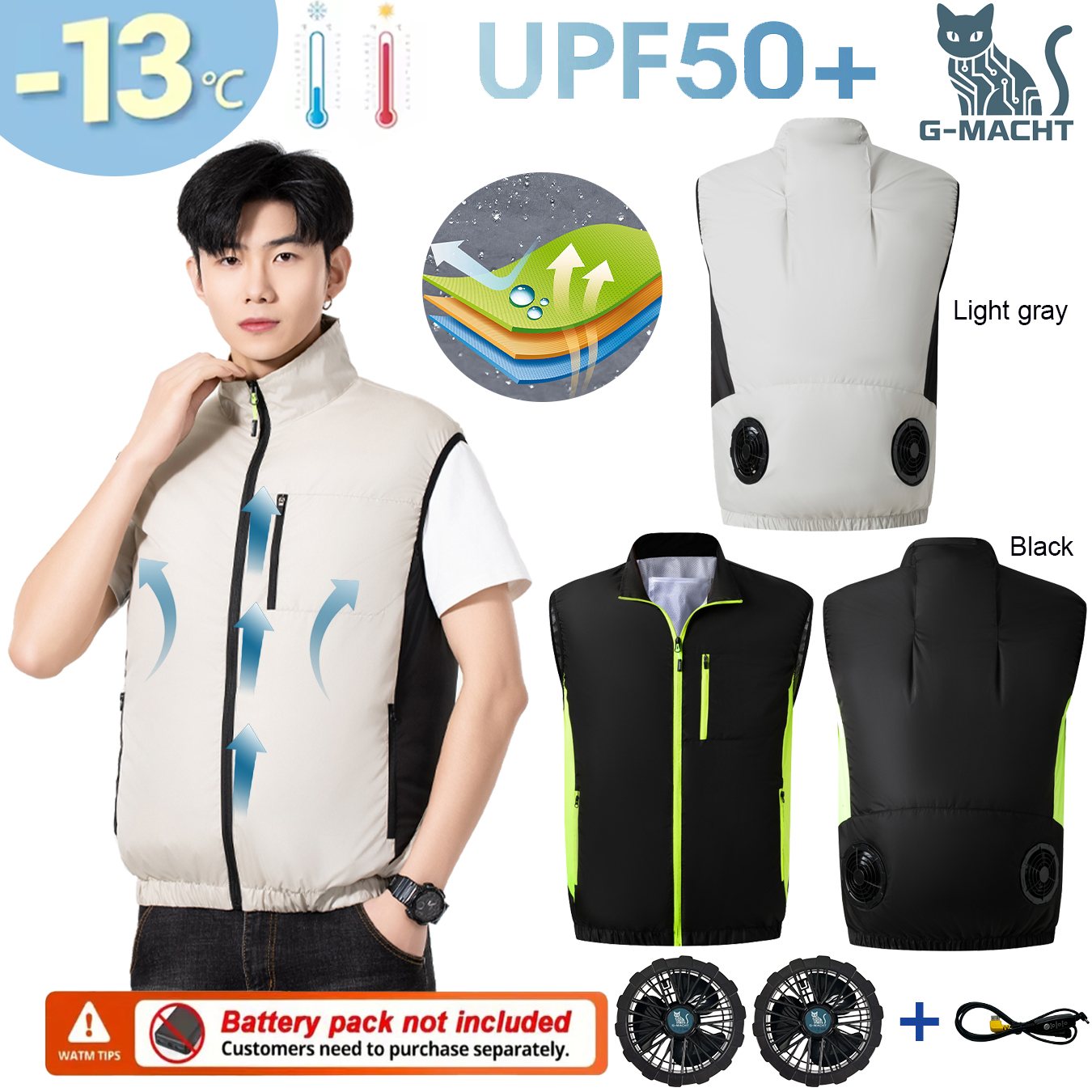 Fishing Vest - Rompi Kipas Pendingin Bernapas untuk Musim