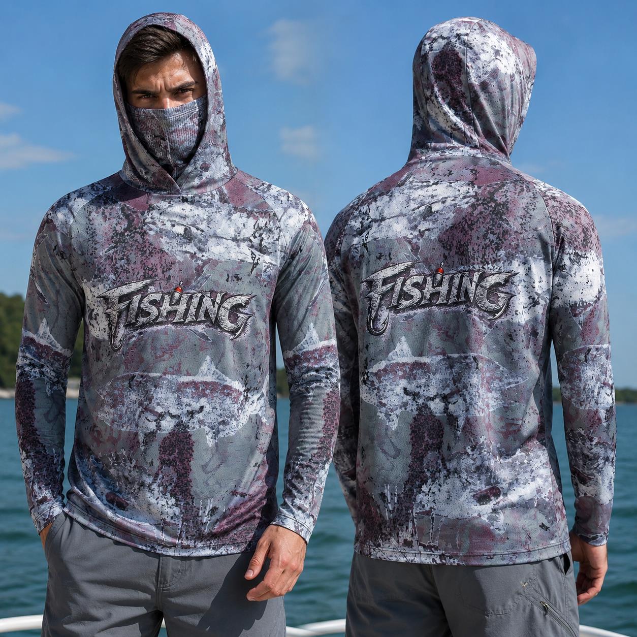 Kaos Mancing Berkerudung Pria  - Fishing Mask Sun Protection ulasan dan harga