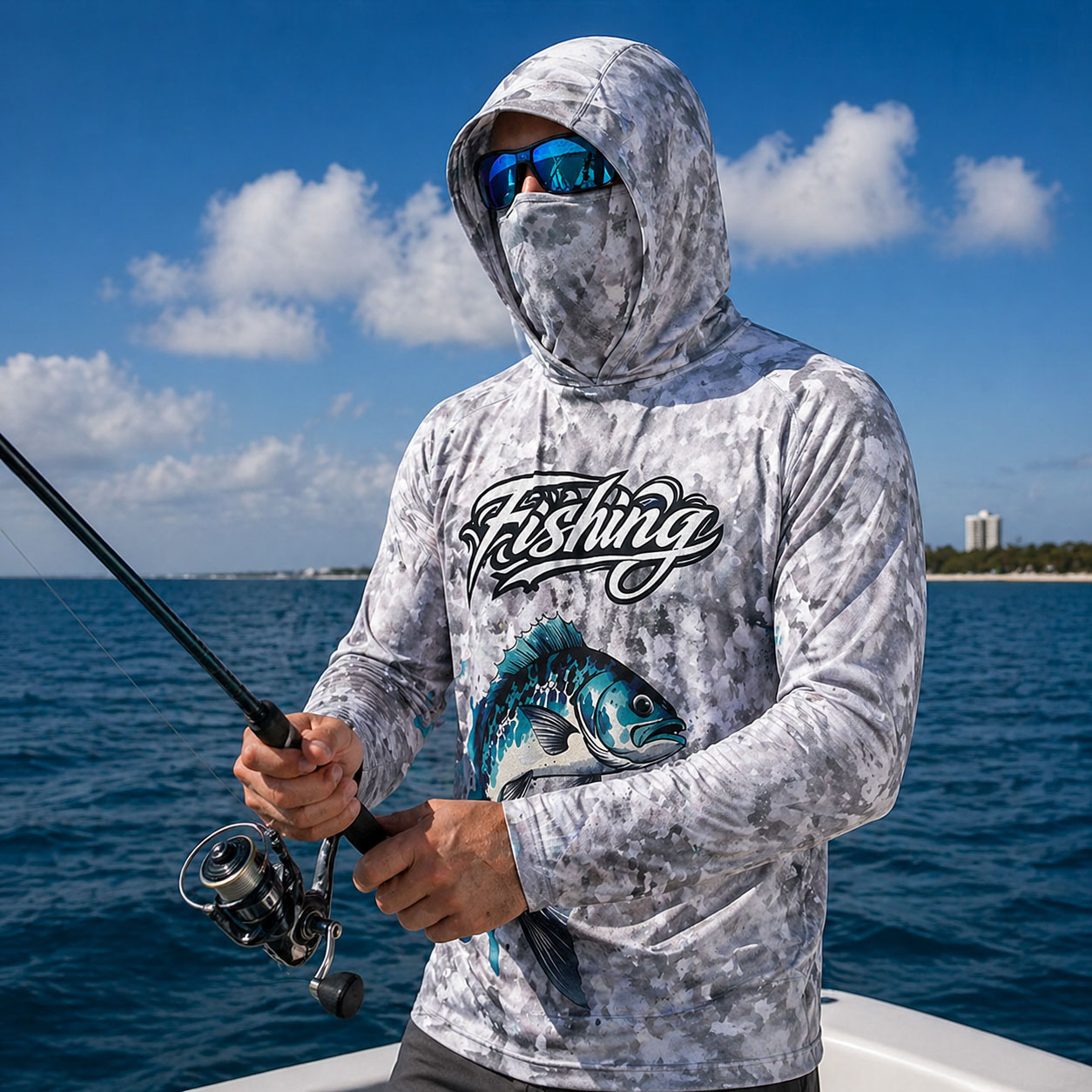 Kaos Mancing Berkerudung Pria  - Fishing Mask Sun Protection ulasan dan harga